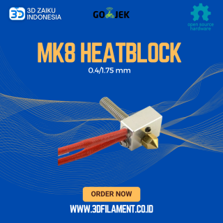 Reprap 3D Printer MK8 Hotend Heatblock Kit 0.4/1.75 mm